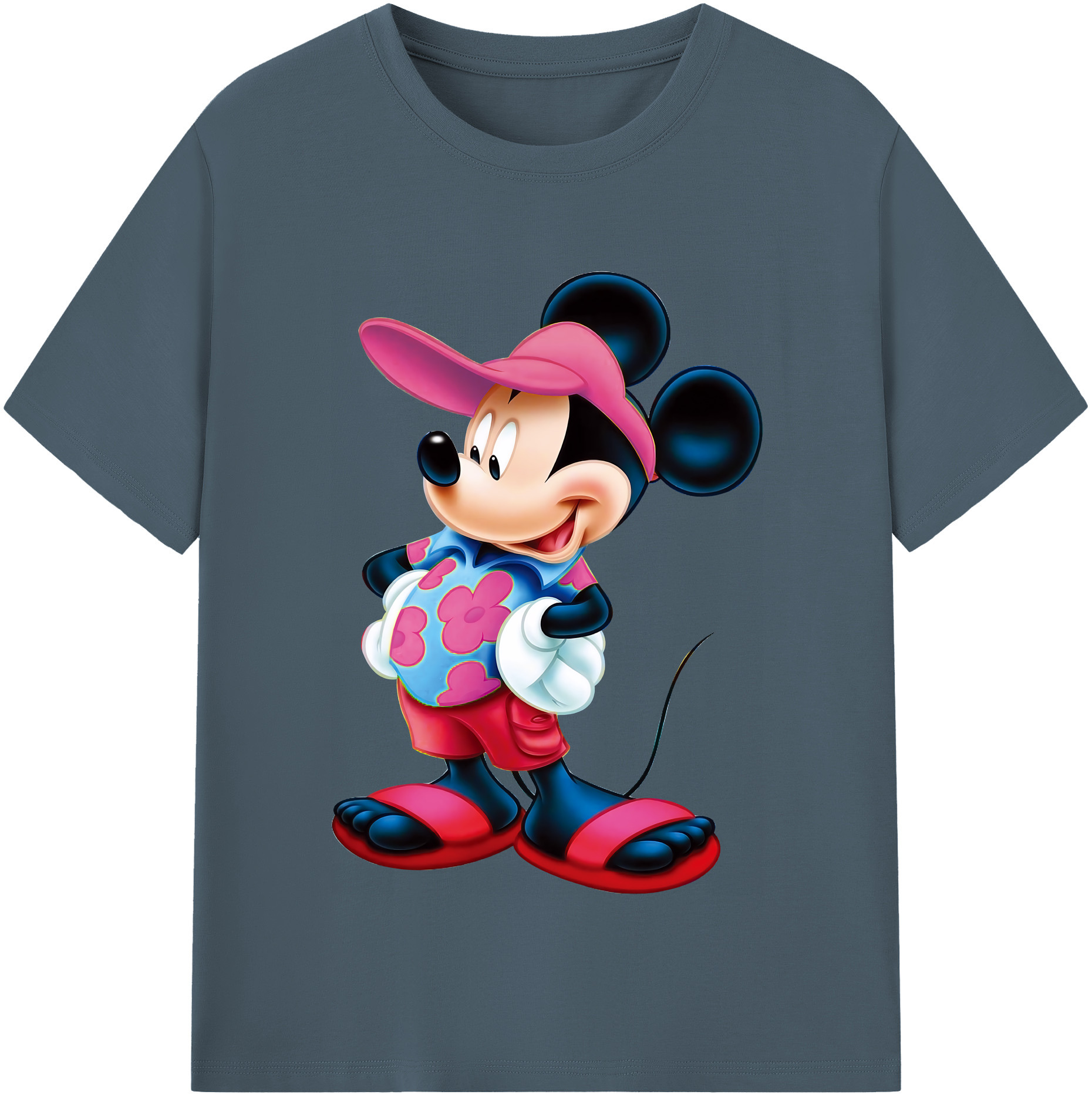 （画像用） ミッキーマウス Mickey Mouse 綿100％半袖Tシャツ（フロントプリント）